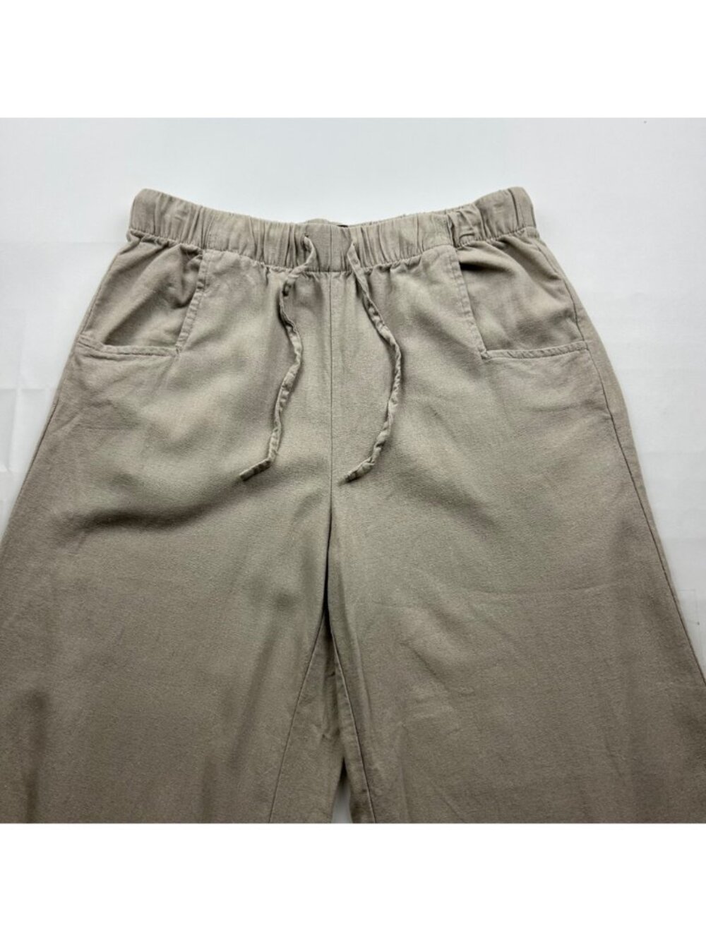 Rewash Natural Linen Blend Wide Leg Lounge Pant L - Picture 2 of 6